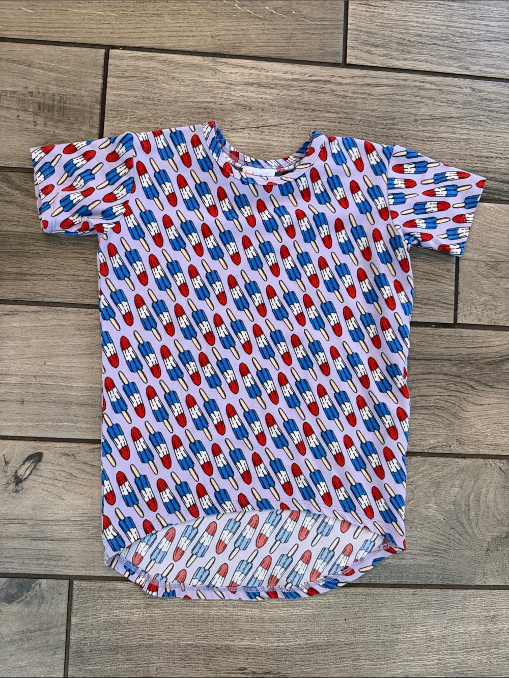 LuLaRoe Girls' Red, Blue & White Popsicle Short Sleeve Tee